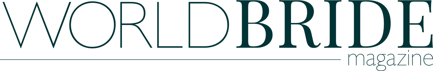 World Bride Magazine logo in dark teal typography on a white background.