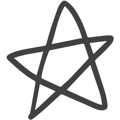 Simple black line drawing of a five pointed star shape.