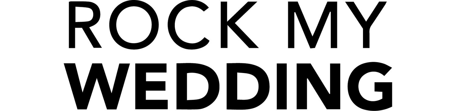 Rock my wedding logo in black and white.