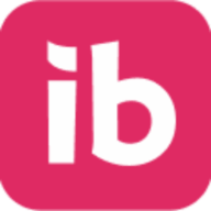 Red YouTube logo with white play button symbol against pink background.