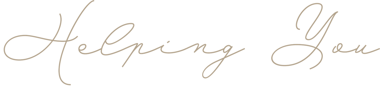 Decorative cursive text reading 'Helping You' in brown calligraphic lettering.