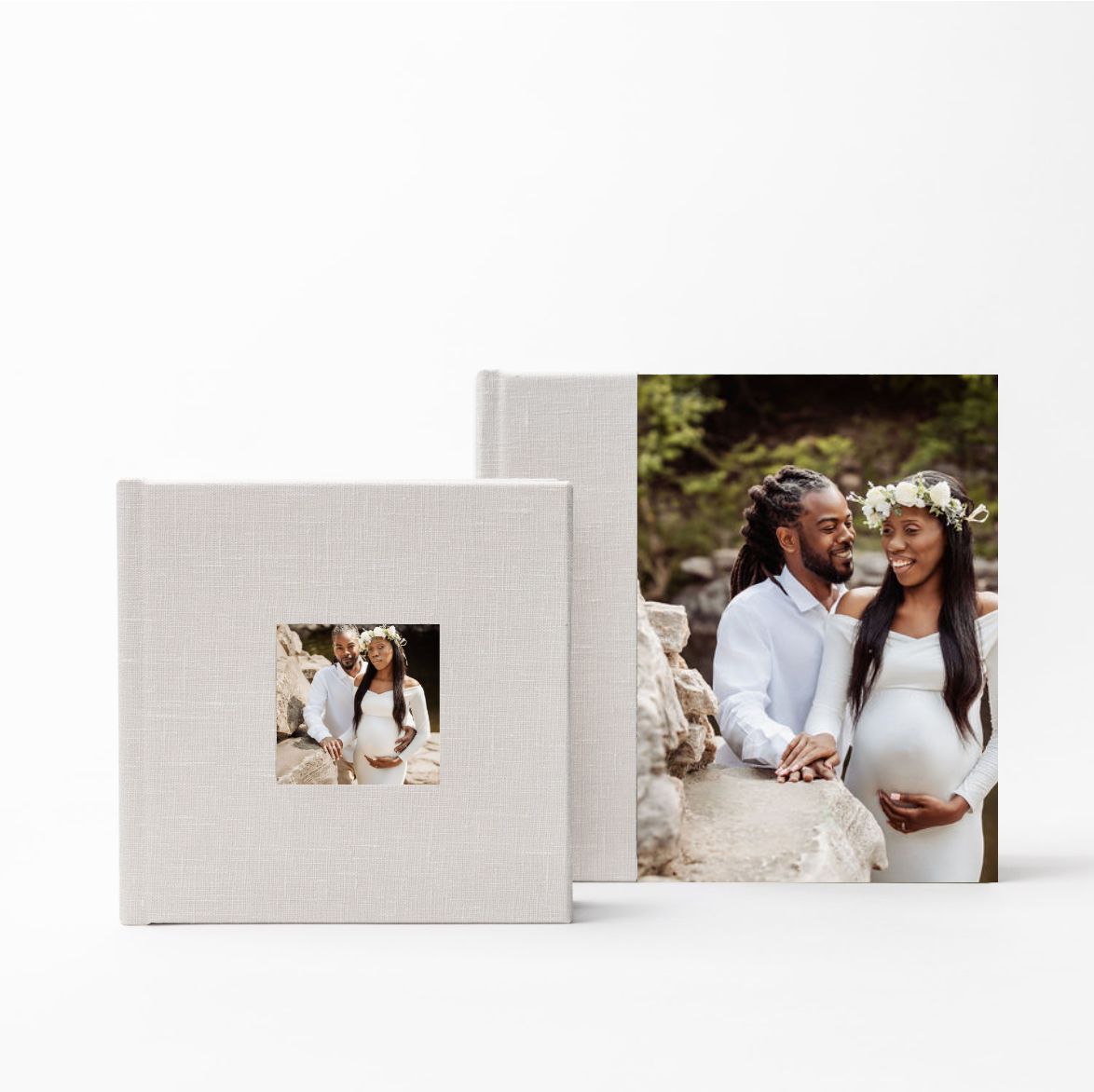 Minimalist white product packaging mockup with multiple views showing a modern, clean design aesthetic.