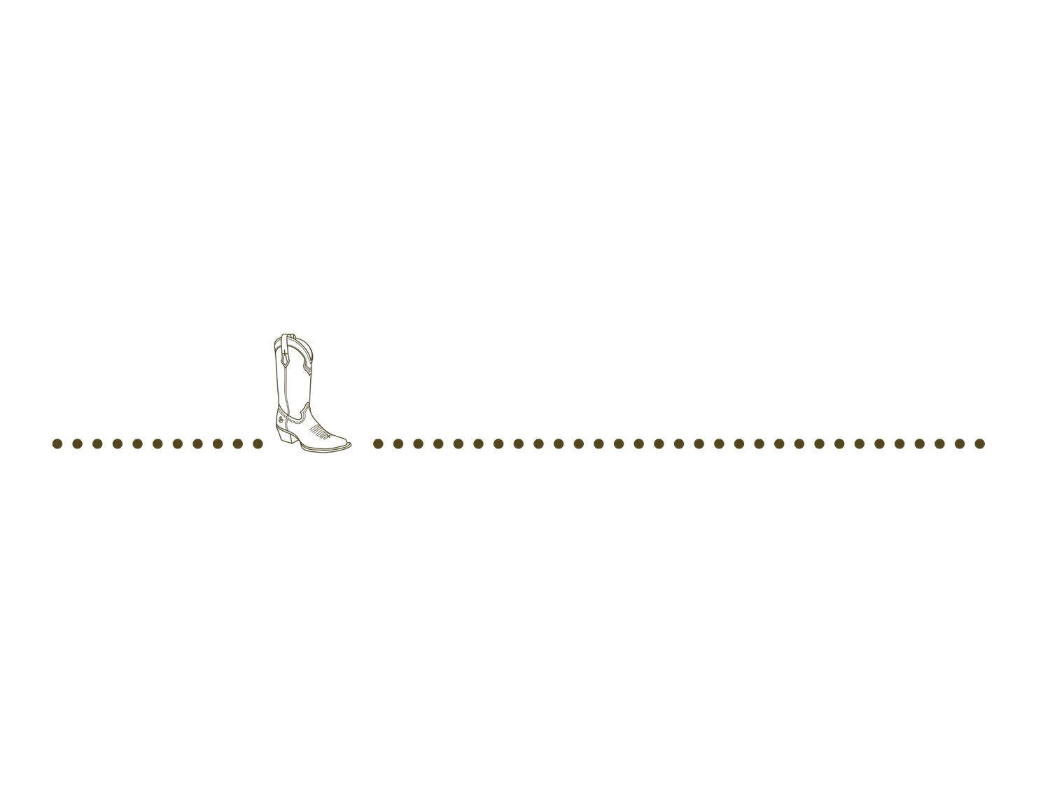 A decorative line design with a small shoe icon in the center and dotted lines extending to both sides.
