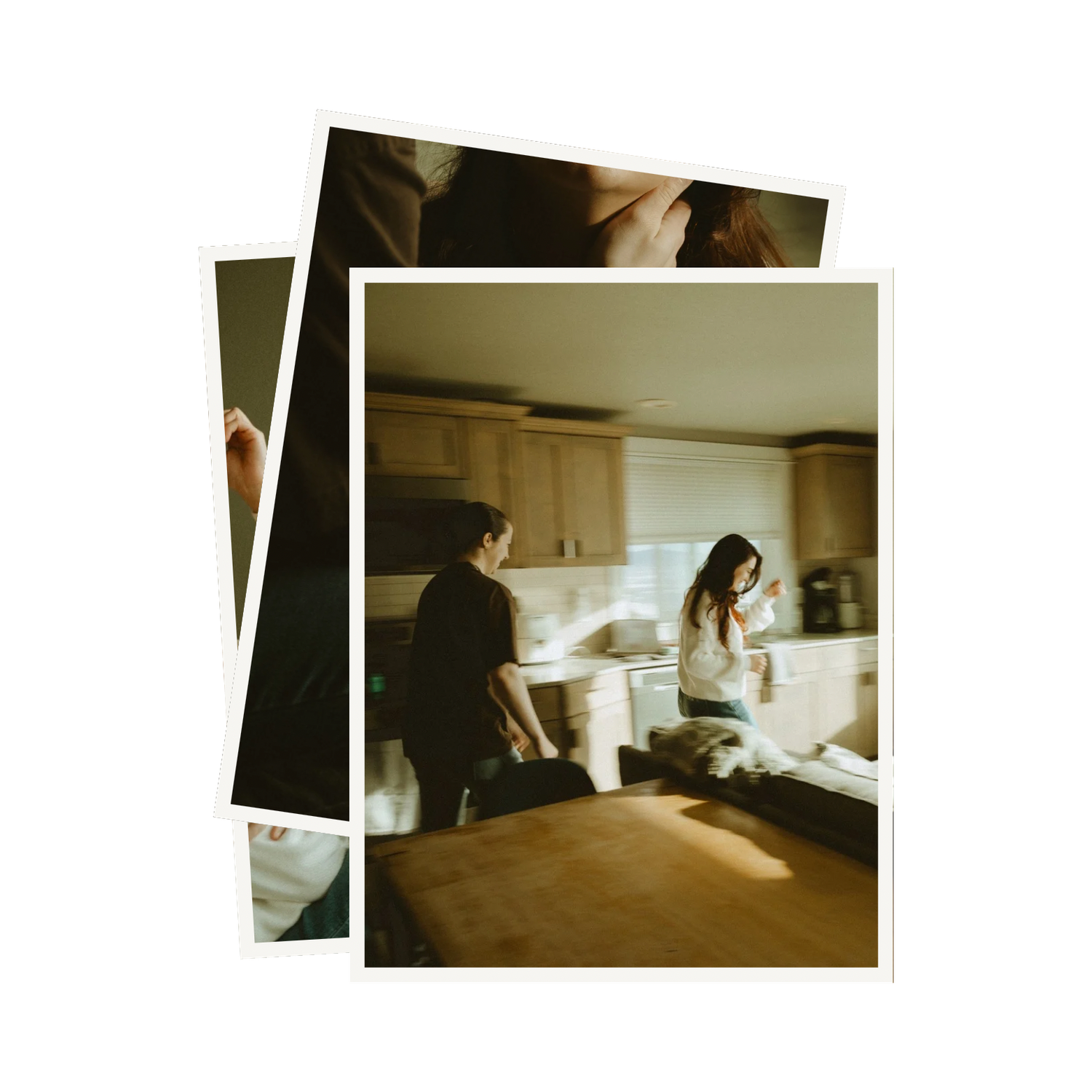 Collection of vintage-style photographs arranged in an artistic layout.