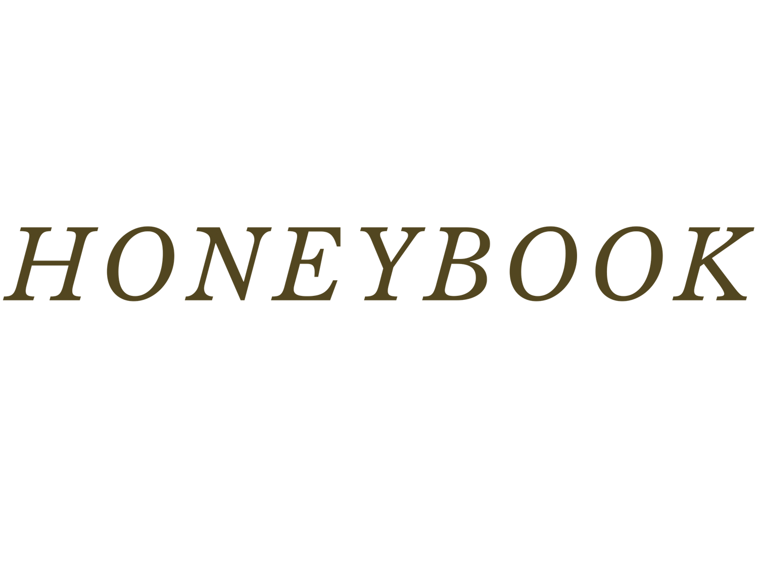 Elegant gold text reading 'HONEYBOOK' displayed in a stylized serif font against a light background.