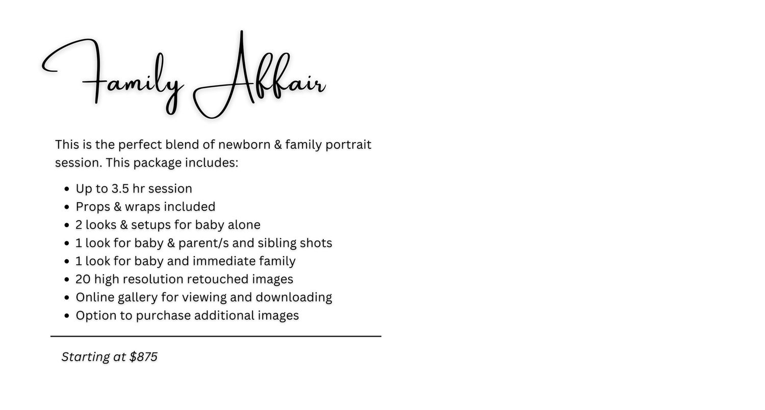 A minimalist text layout showing 'Family Album' at the top with bullet points and text below.