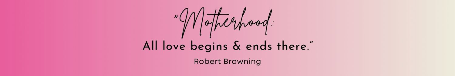 Two minimal pink banners with text about love and endings displayed on a light background.