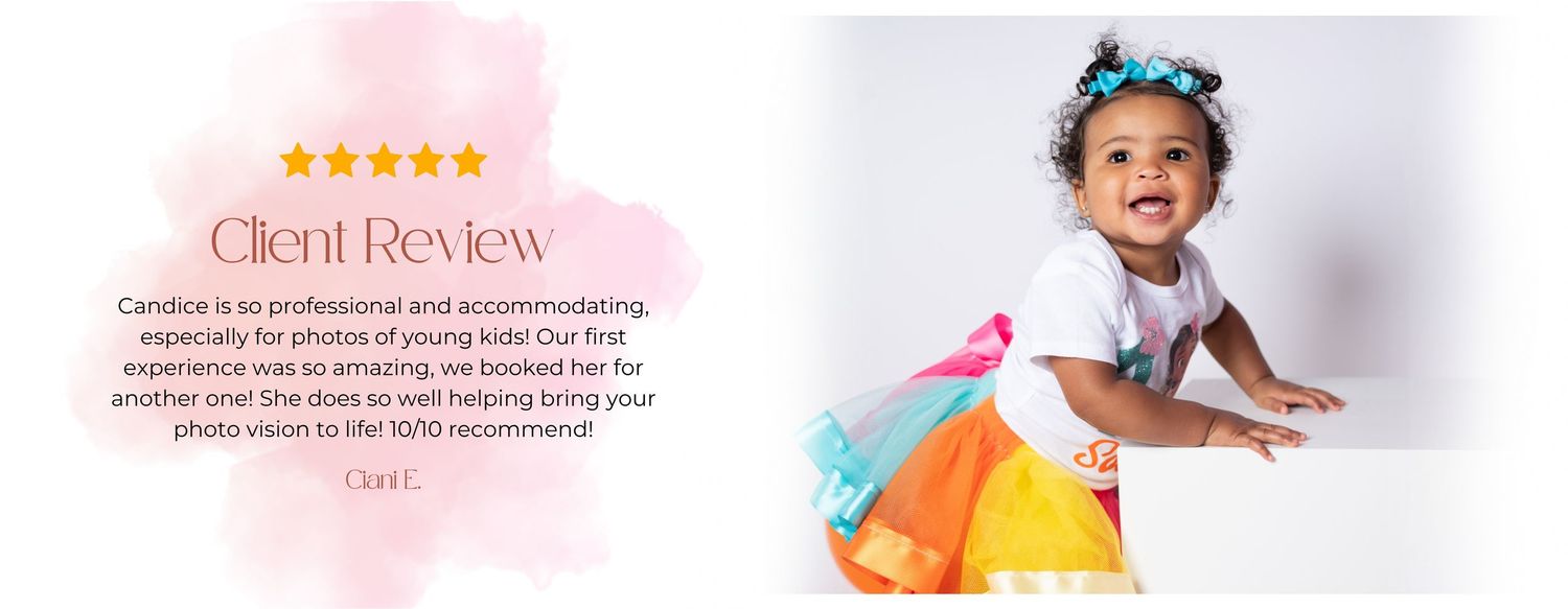 Five social media testimonial sections with customer reviews and star ratings displayed on pink background with floral elements.