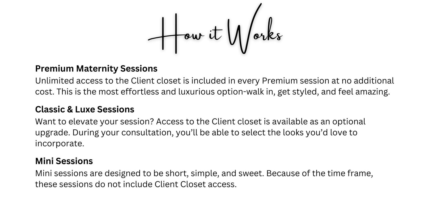 A clean, modern website header with text sections showing pricing and session details in a light color scheme.