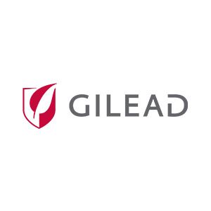 Gilead corporate logo with red shield icon and gray text.