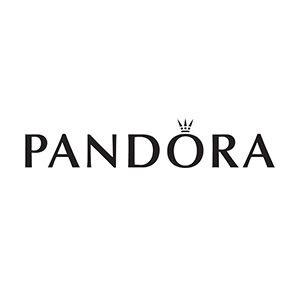 Black Pandora jewelry brand logo with a crown symbol above the text.