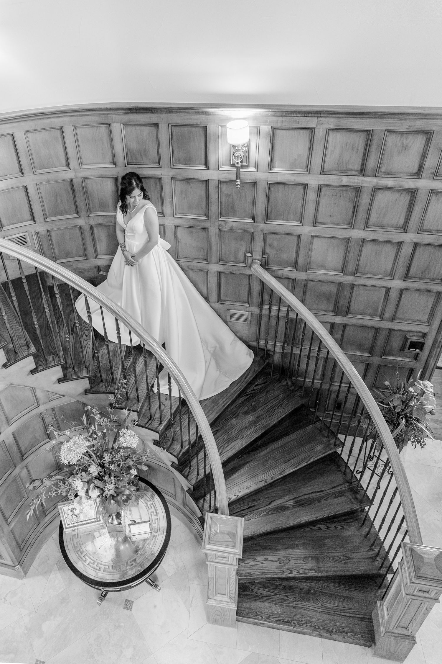 Bride twirling in her dress during a Dripping Springs luxury wedding with natural light photography.