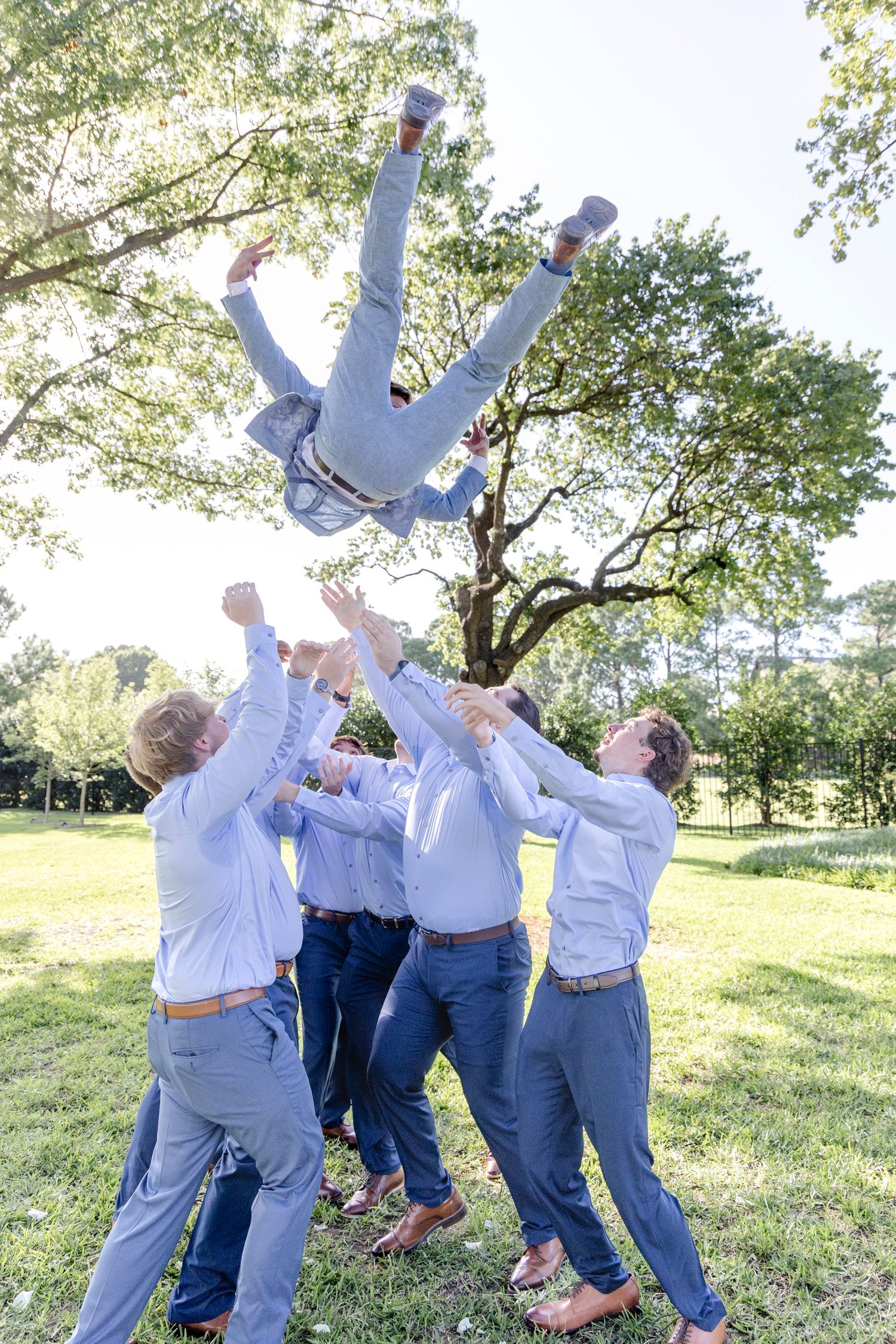 Wedding party portraits at Canyon Lake with candid, true-to-life Austin wedding photography
