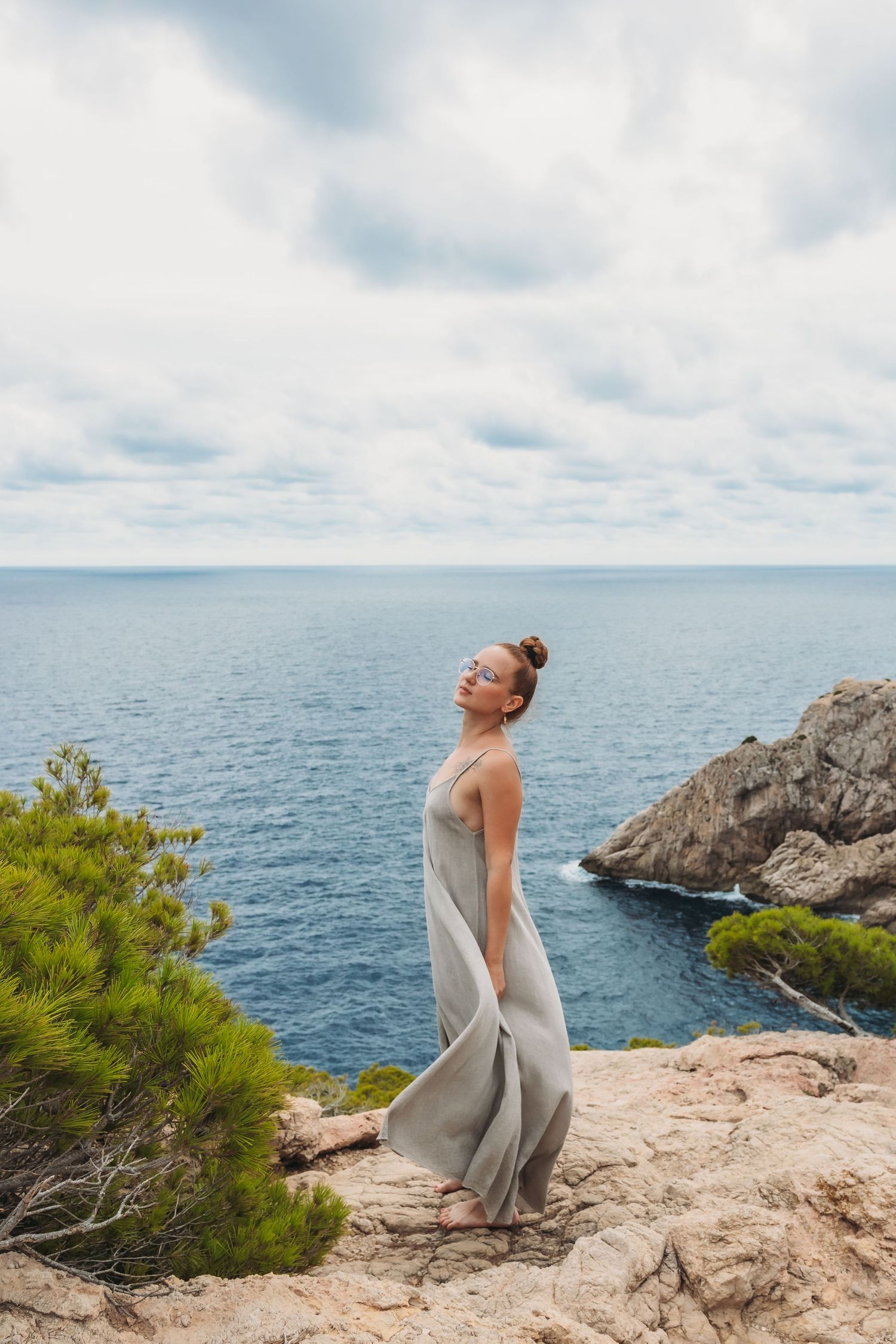 Mallorca - Capdepera Lighthouse fashion editorial for Linen clothing brand.
