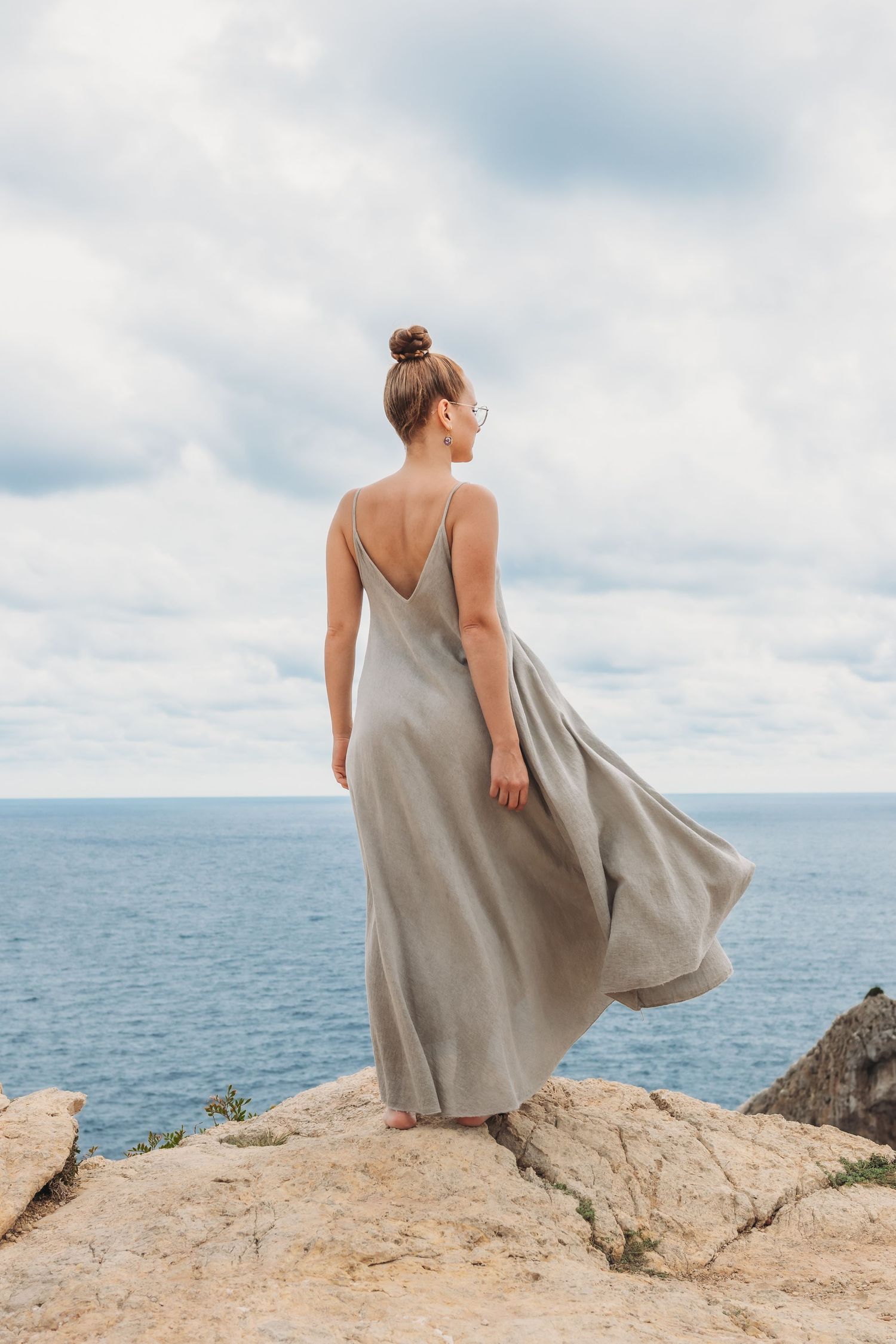 Mallorca - Capdepera Lighthouse fashion editorial for Linen clothing brand.