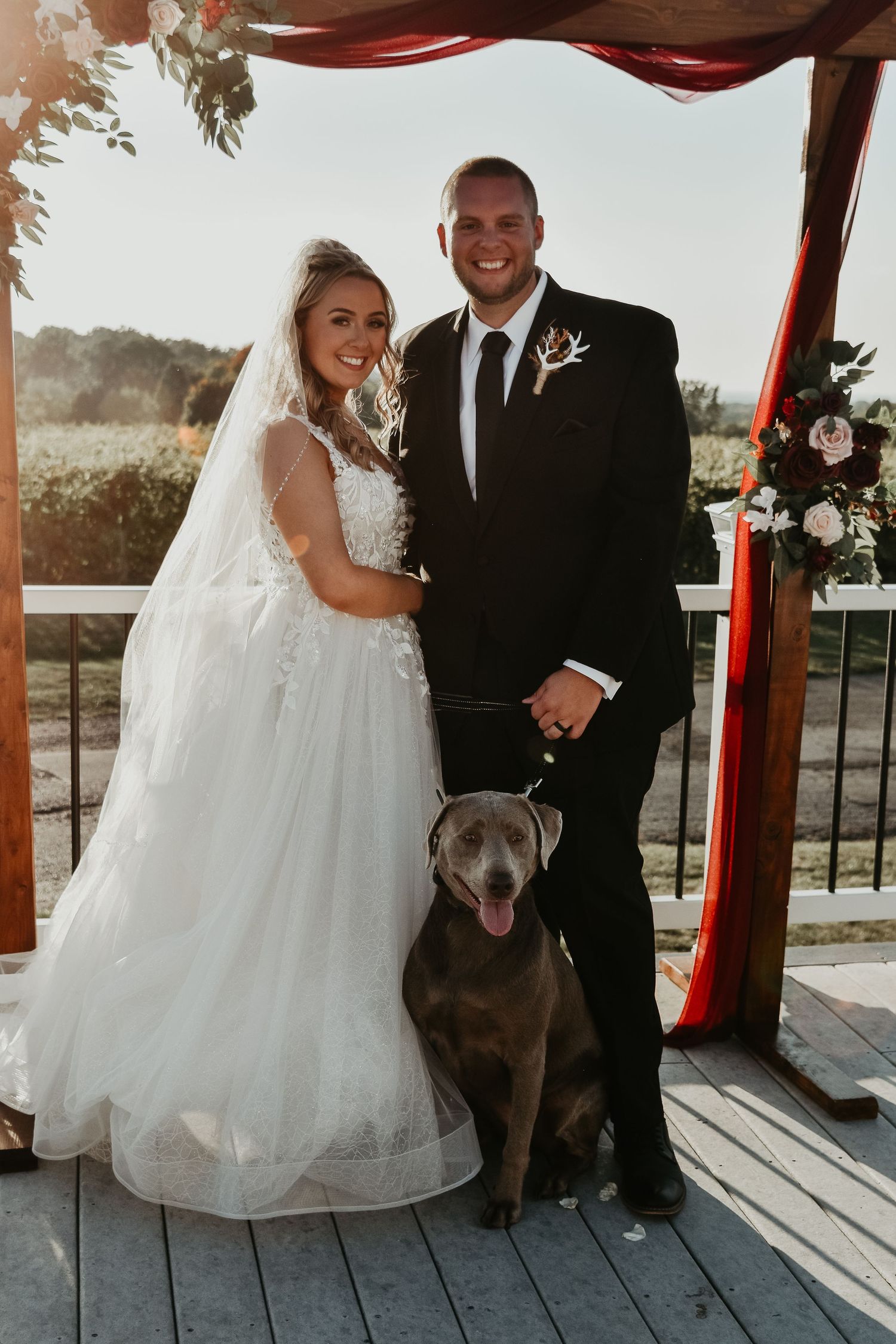 Finger Lakes couple pose with dog at wedding
Bride & Groom at Fairport NY
Casa Larga Vineyards & Winery
Monroe County NY wedding venue