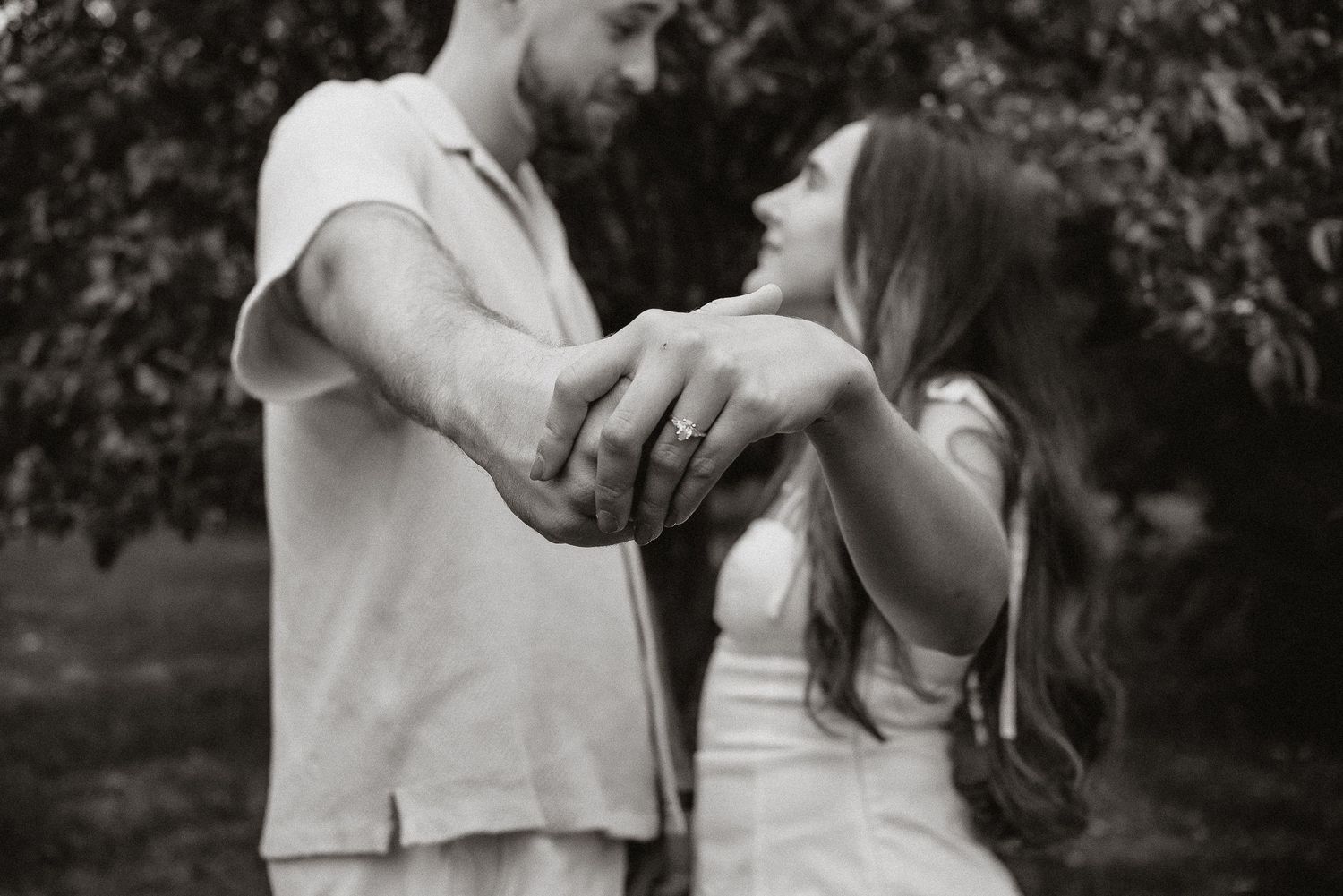 Rochester NY, Highland Park, Lilac Festival, engagement session, engagement ring, couple, engaged, engagement photoshoot, finger lakes ny