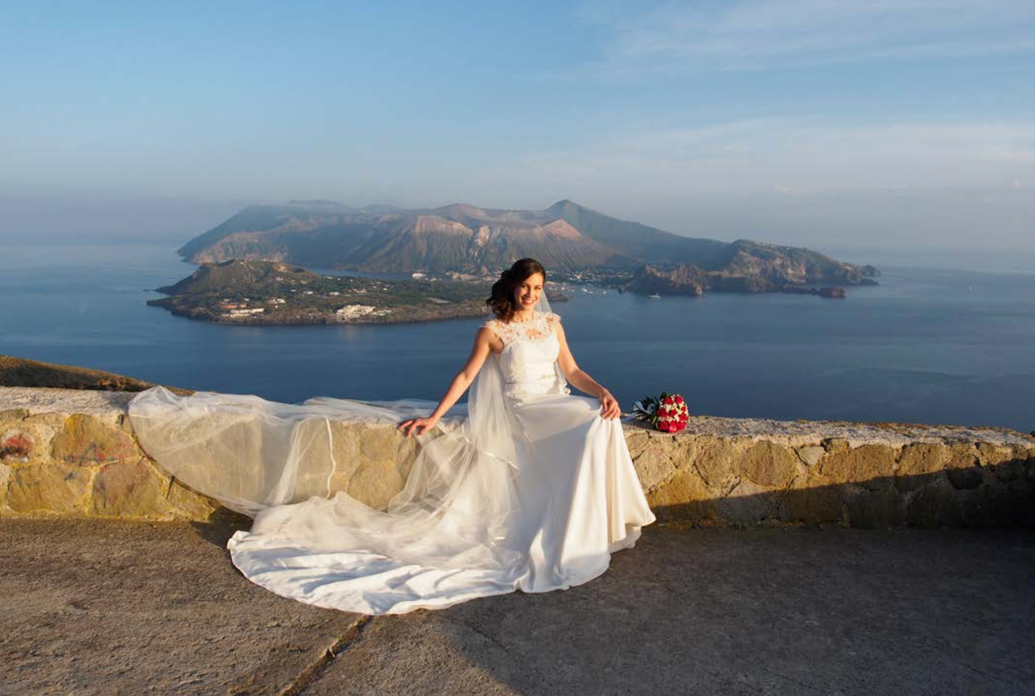 ritratto sposa destination wedding Lipari