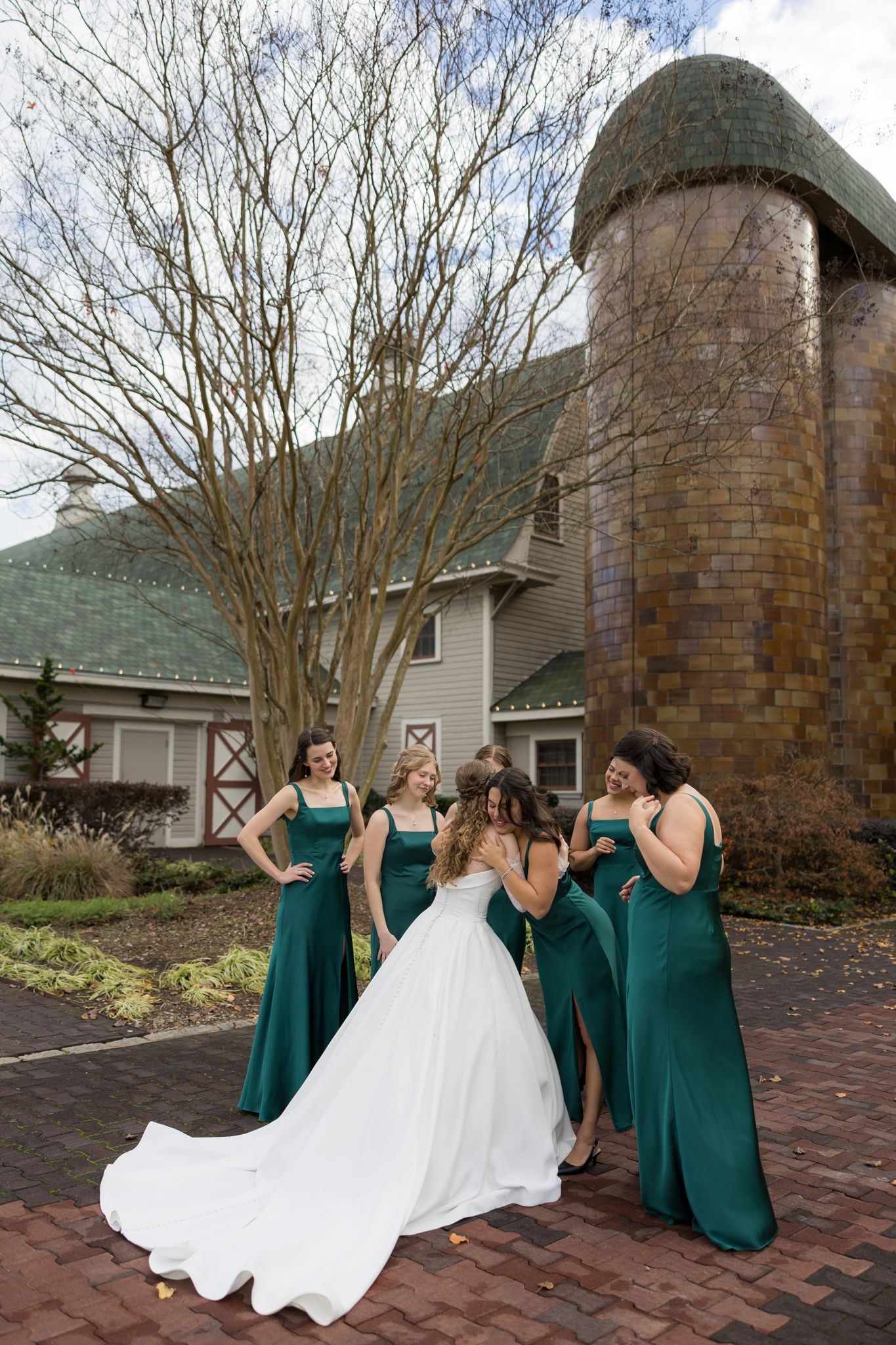 Bridesmaids portraits at Wake Forest North Carolina wedding photography editorial and candid style