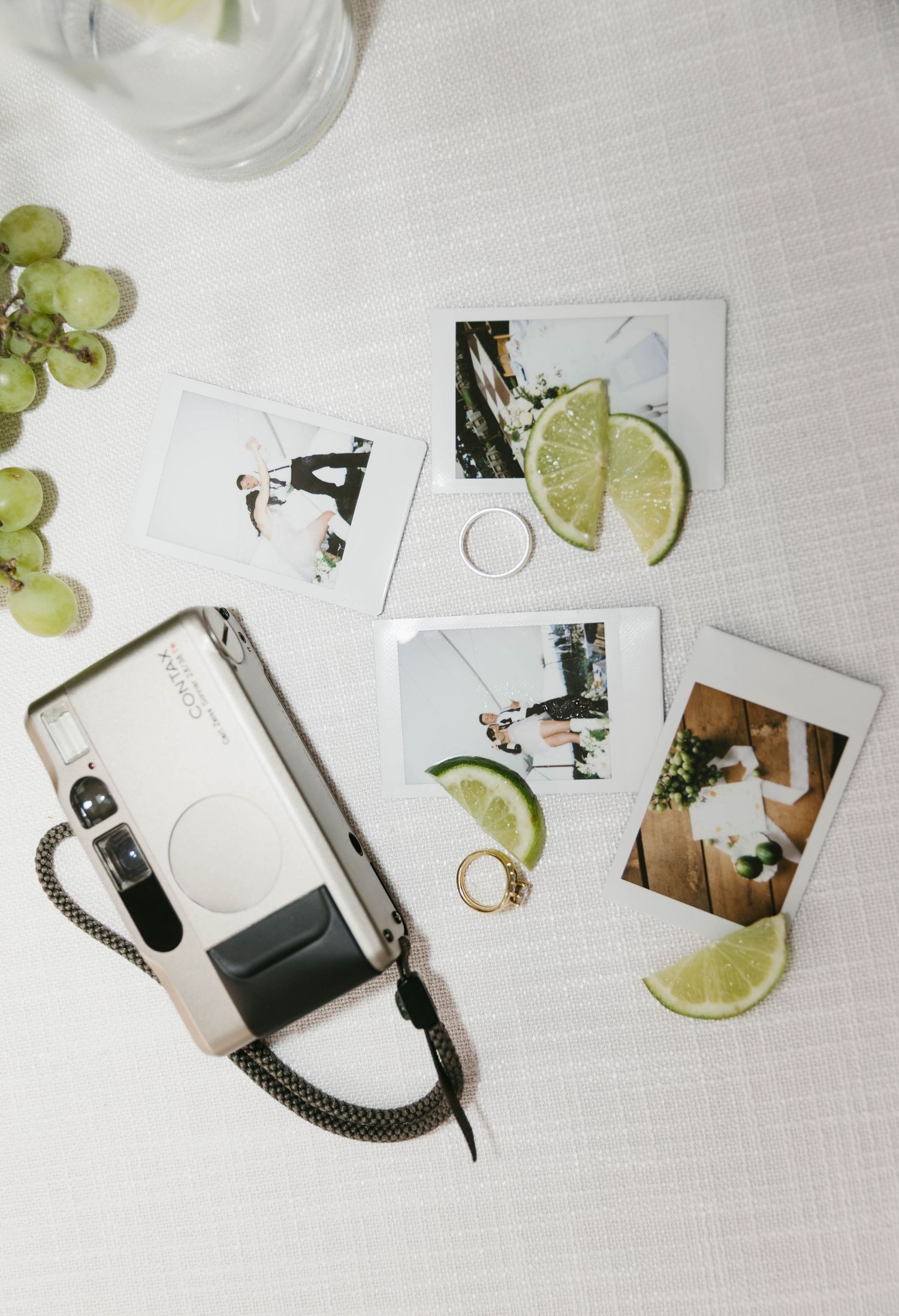 Reception details photographed on Polaroid, Charlottesville VA wedding photography, editorial and candid style
