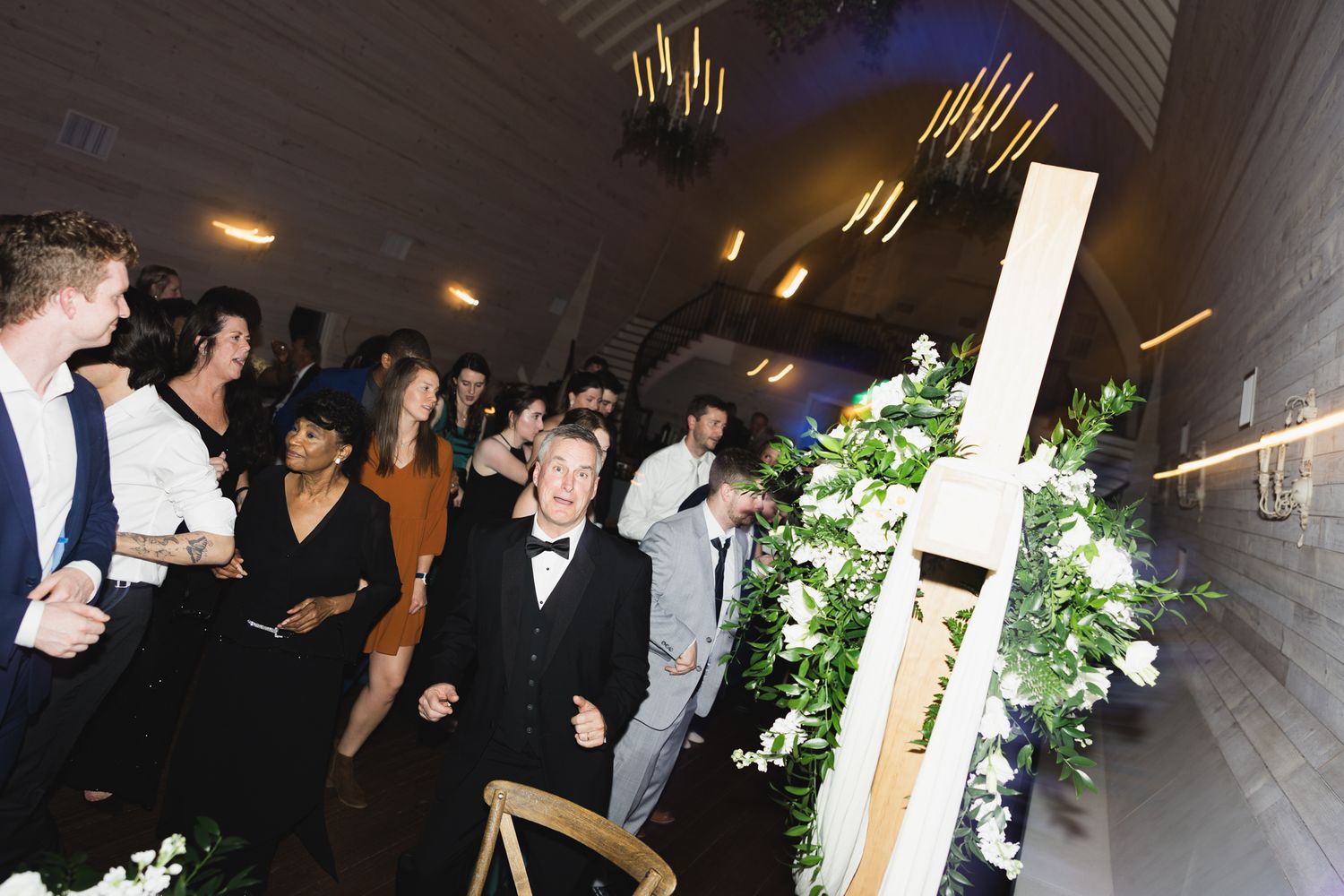 Celebration and dancing at Wakefield Barn, Wake Forest NC, destination wedding photography, candid moments