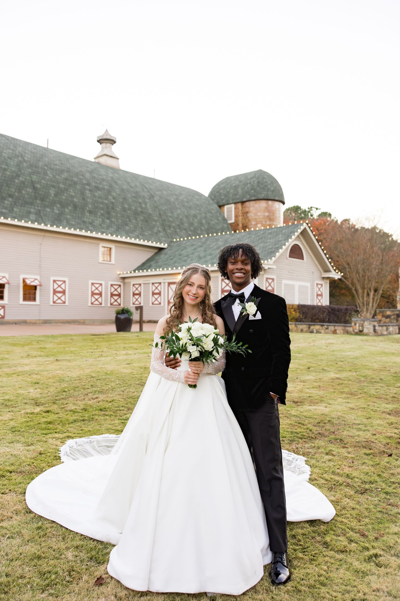 Romantic portraits of bride and groom in Wake Forest NC wedding photography editorial and joyful style
