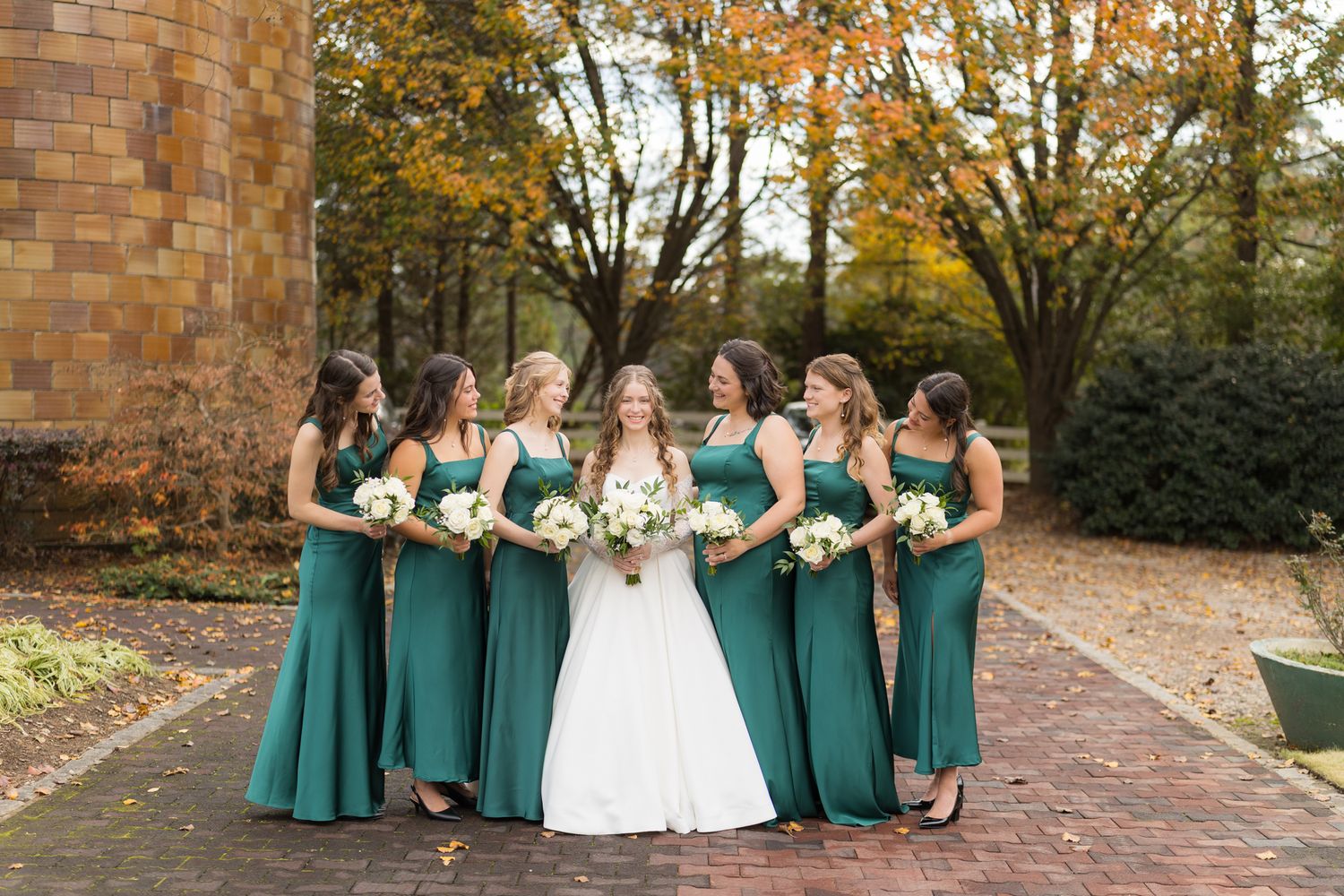 Bridal party portraits at Wake Forest NC wedding photography editorial and candid
