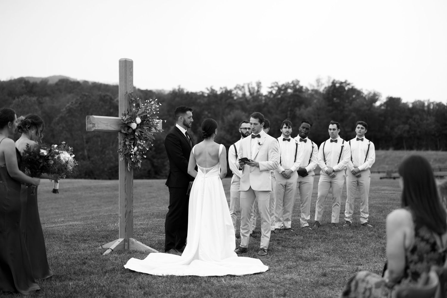 Wedding ceremony at Tiffin Farm Barn Charlottesville Virginia candid and timeless wedding photography