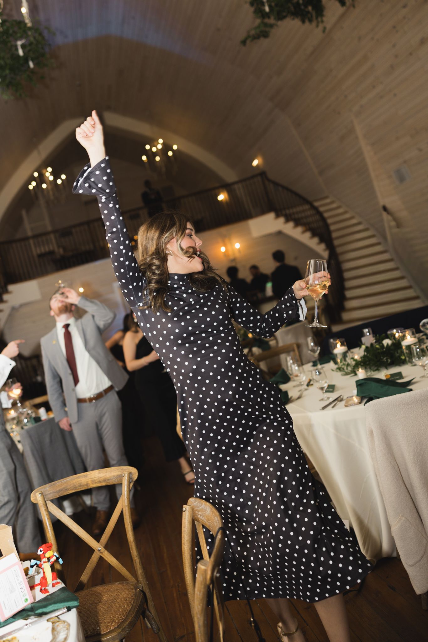 Wedding reception dance at Wakefield Barn, Wake Forest NC, destination wedding, candid and joyful photography