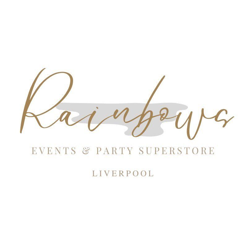 Gold script text logo for 'Katy Gawns Events & Party Superstore Liverpool' on a white background.