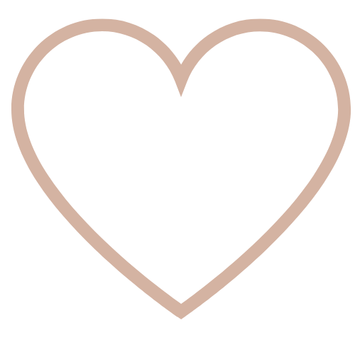 Minimalist rose gold heart outline icon on white background, perfect for love, wellness, and Valentine's Day designs.