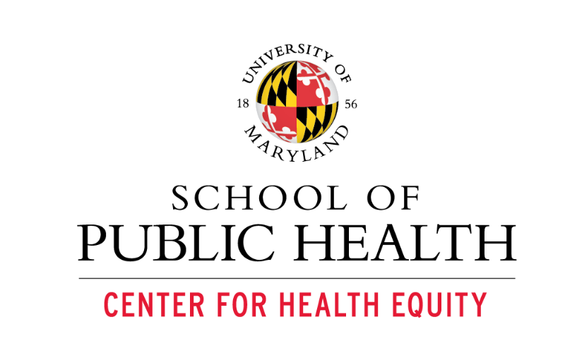 University of Maryland School of Public Health and Center for Health Equity logos on white background.