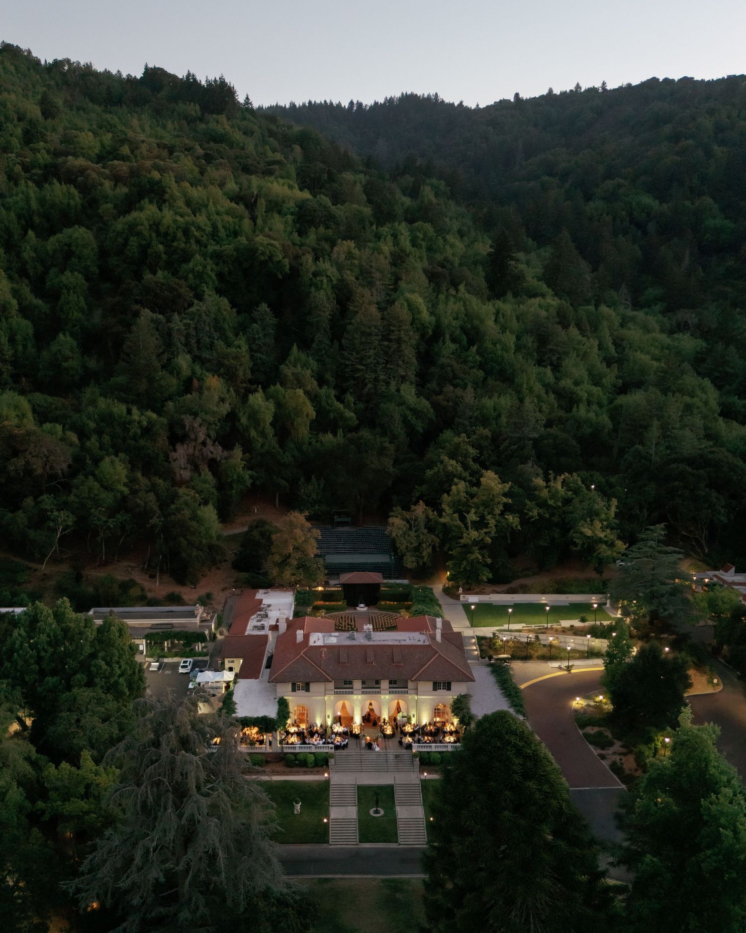 Villa Montalvo wedding ceremony in Saratoga, California planned by Leilani Donnan Events with historic architecture and garden setting