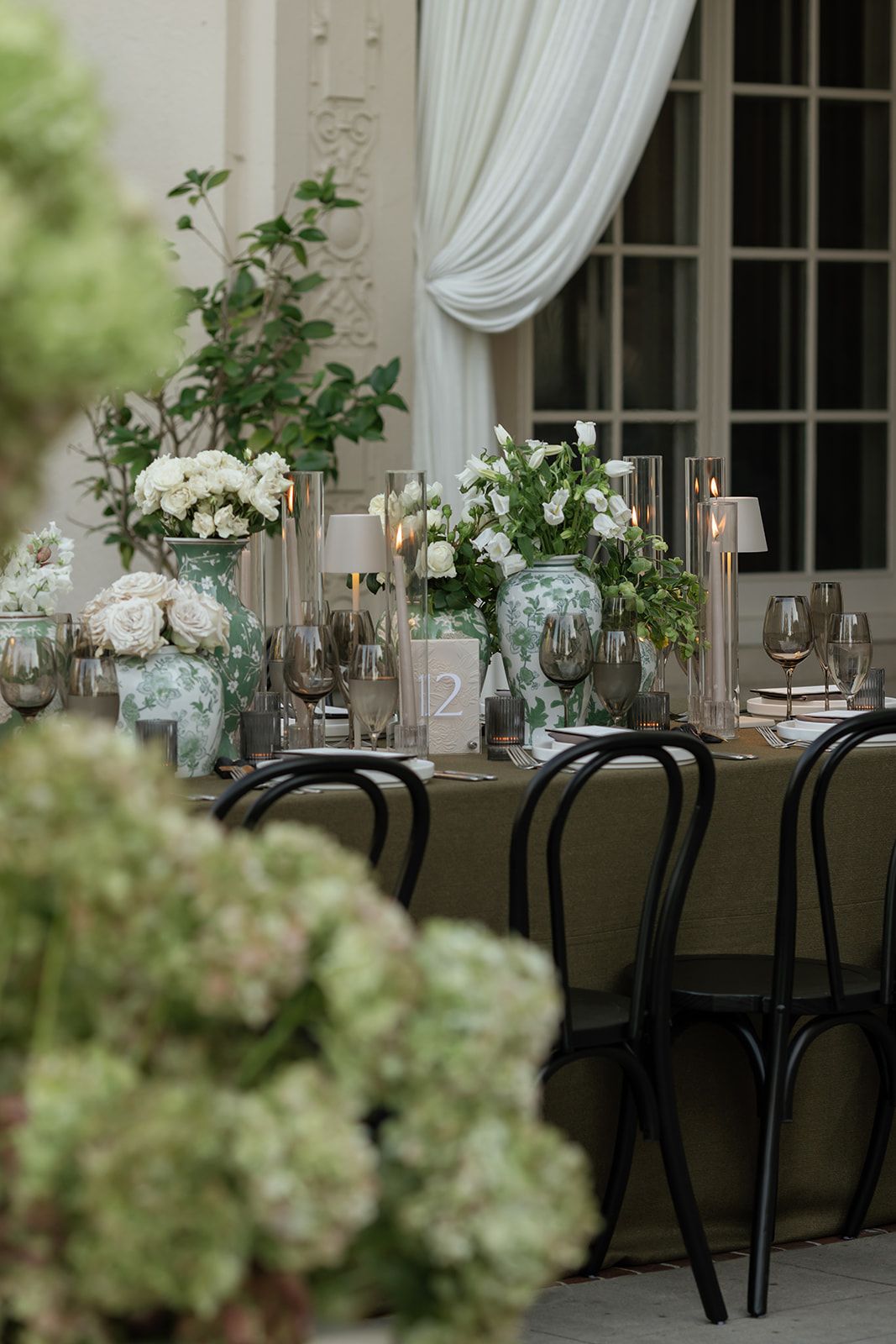 Villa Montalvo wedding ceremony in Saratoga, California featuring formal gardens, historic architecture, planned by Leilani Donnan Events