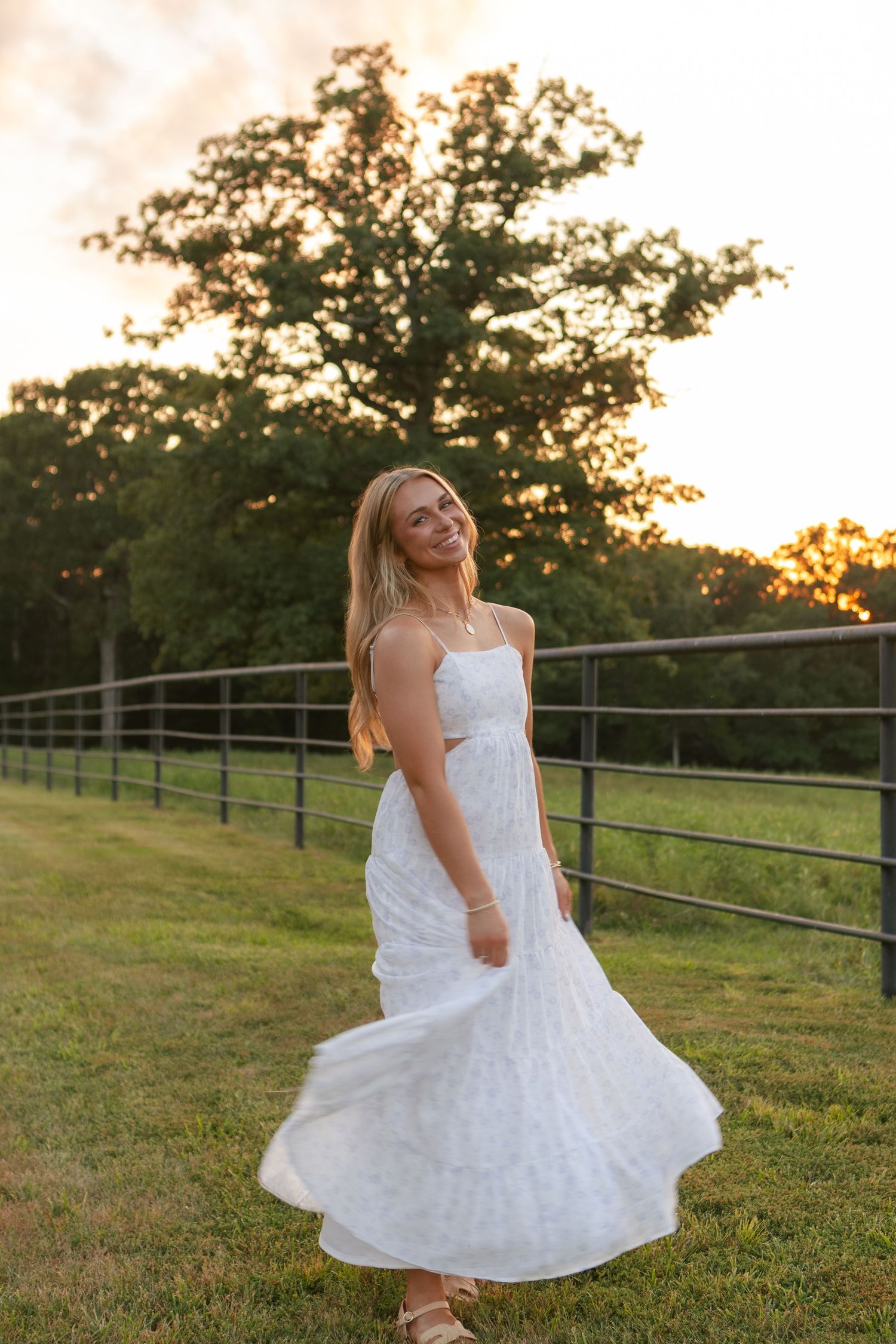 senior pictures, summer, dress, cinematic