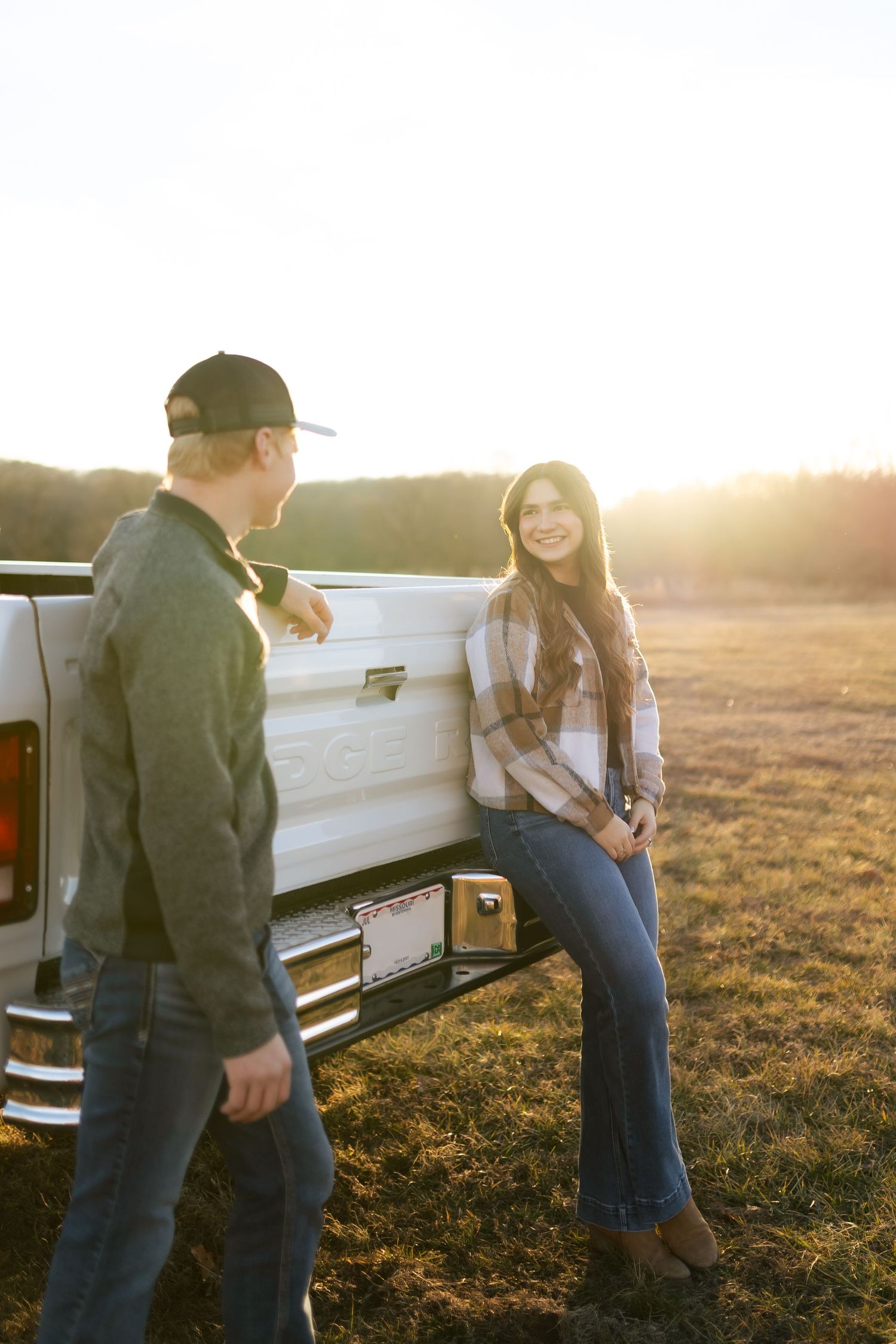 couples pictures, truck, sunset, cinematic