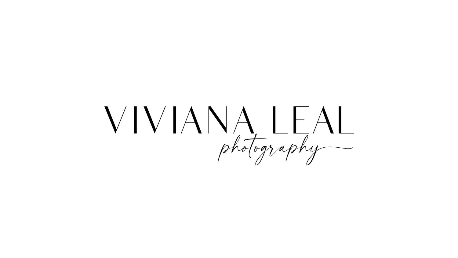 Viviana Leal Photography logo featuring elegant serif and script typography on a white background.