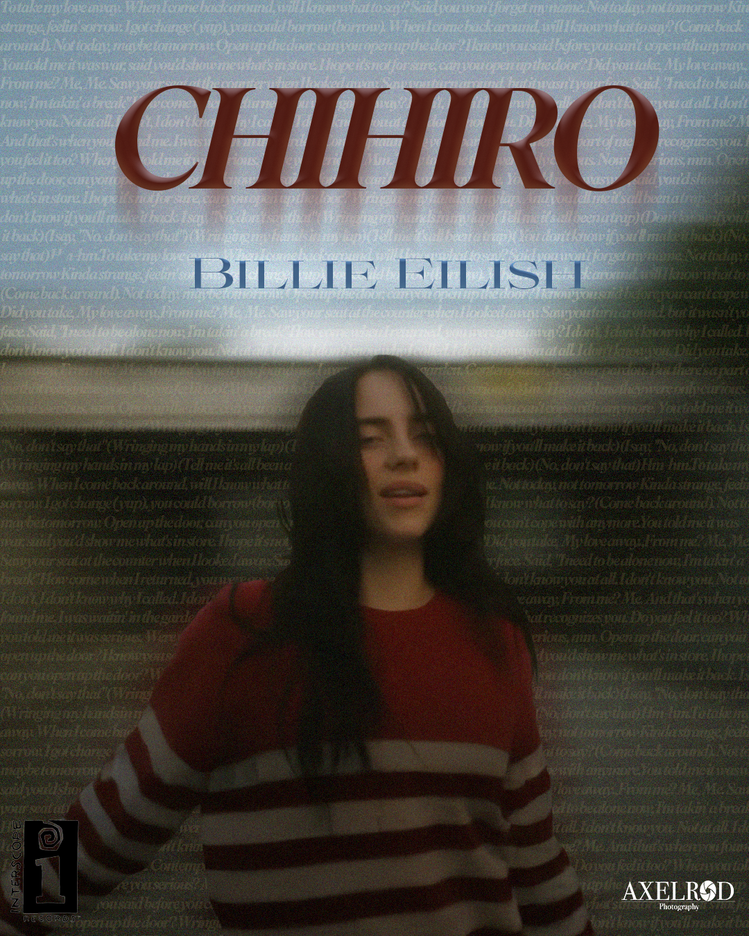 Billie Eilish Chihiro Hít me hard and soft graphic poster