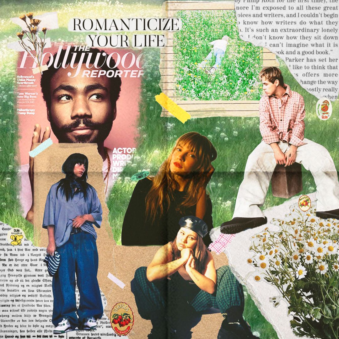 playlist cover billie eolith green bright. the kid Karli childish Gambino scrapbook