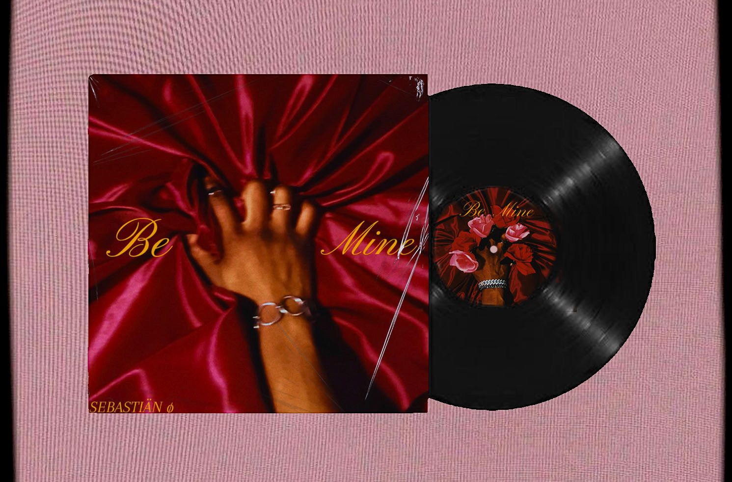 vinyl record custom red and pink be mine sebastian