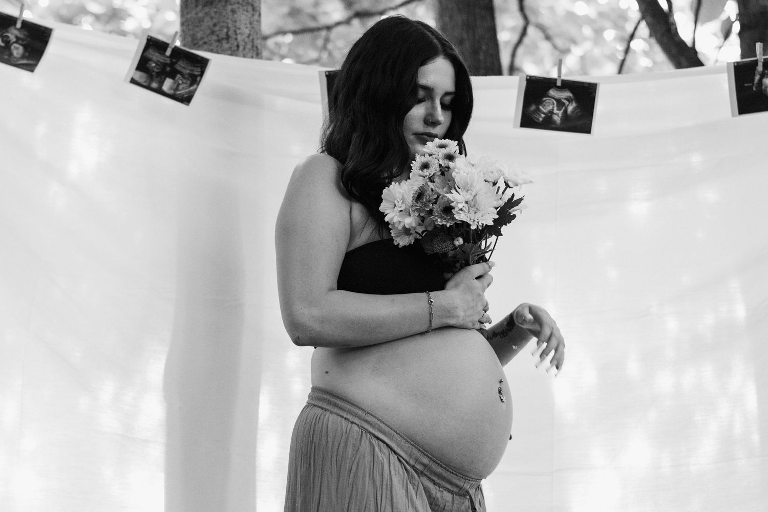 Madeline and Dsean maternity session photography portraits couples grey skies collective albums