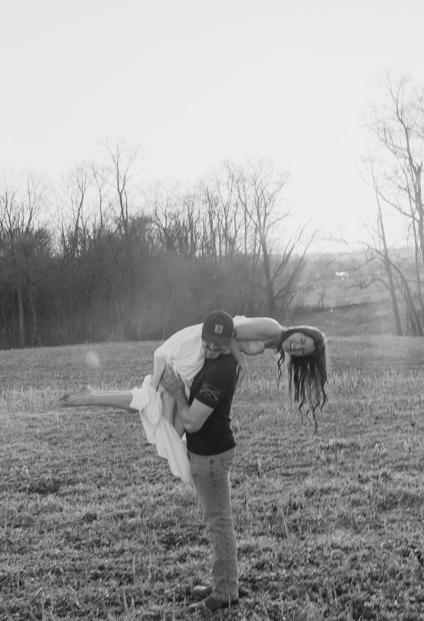 Engagement photos in Lancaster County fields