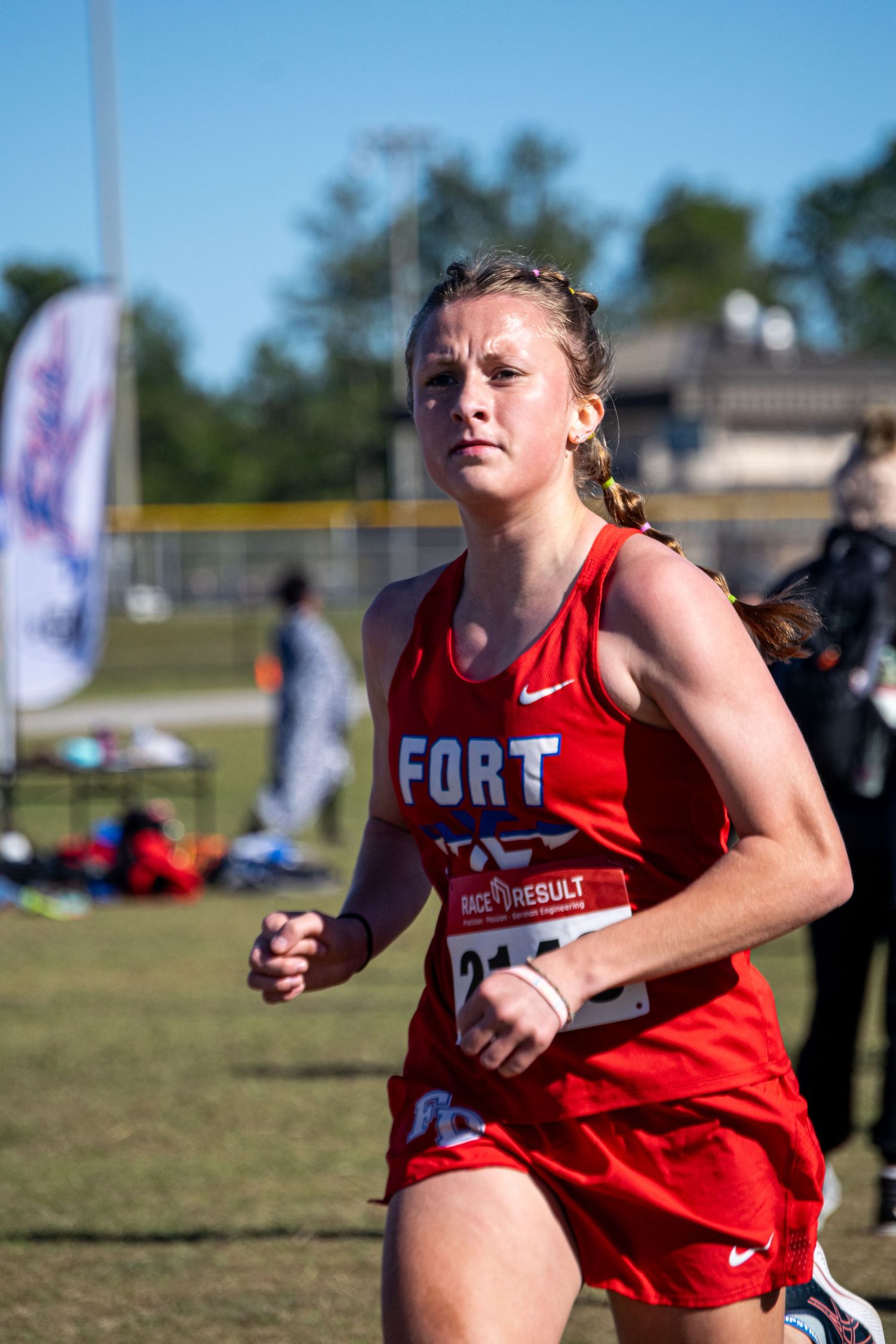 A photo of a woman running