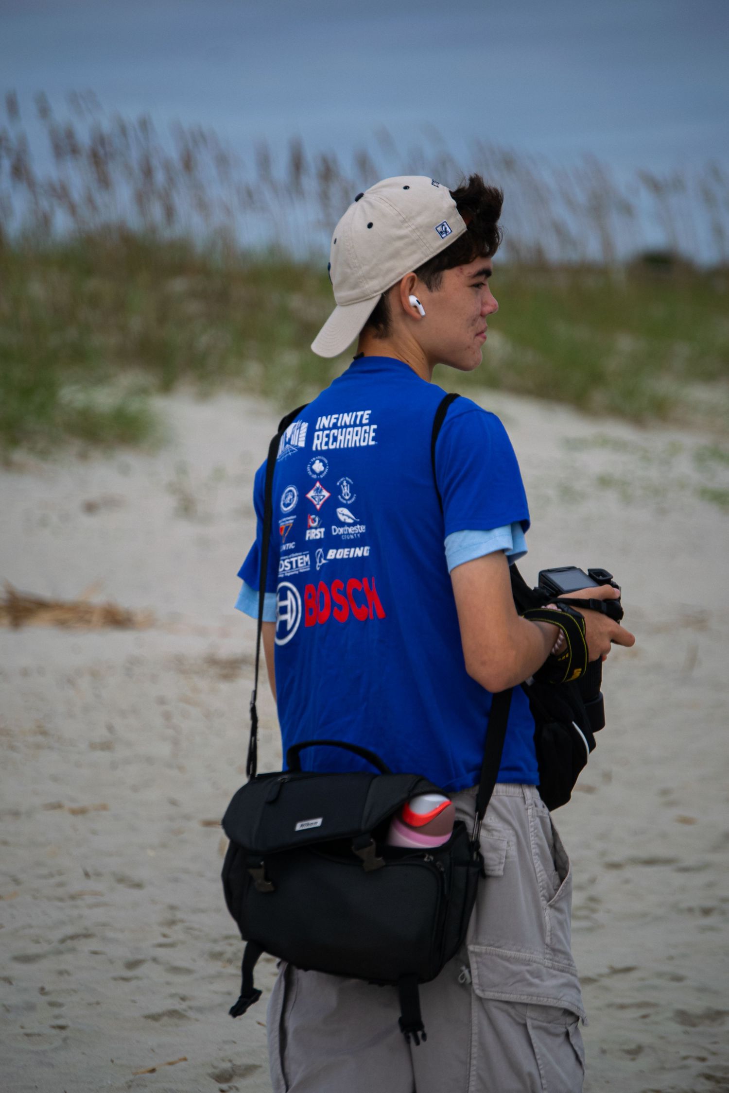 A photographer at a beach