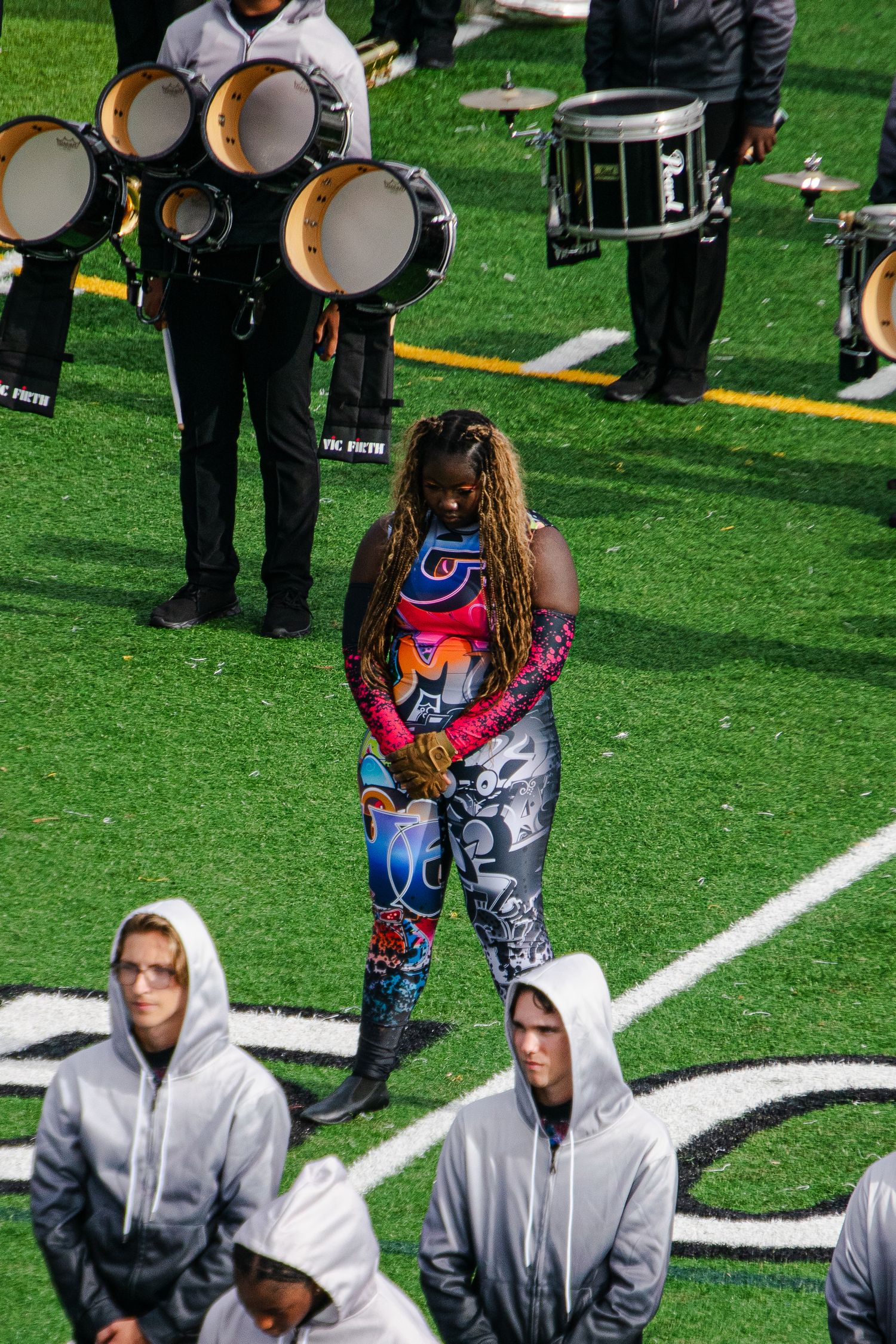 A photo of the Fort Dorchester High School Marching Band in their 2025 season