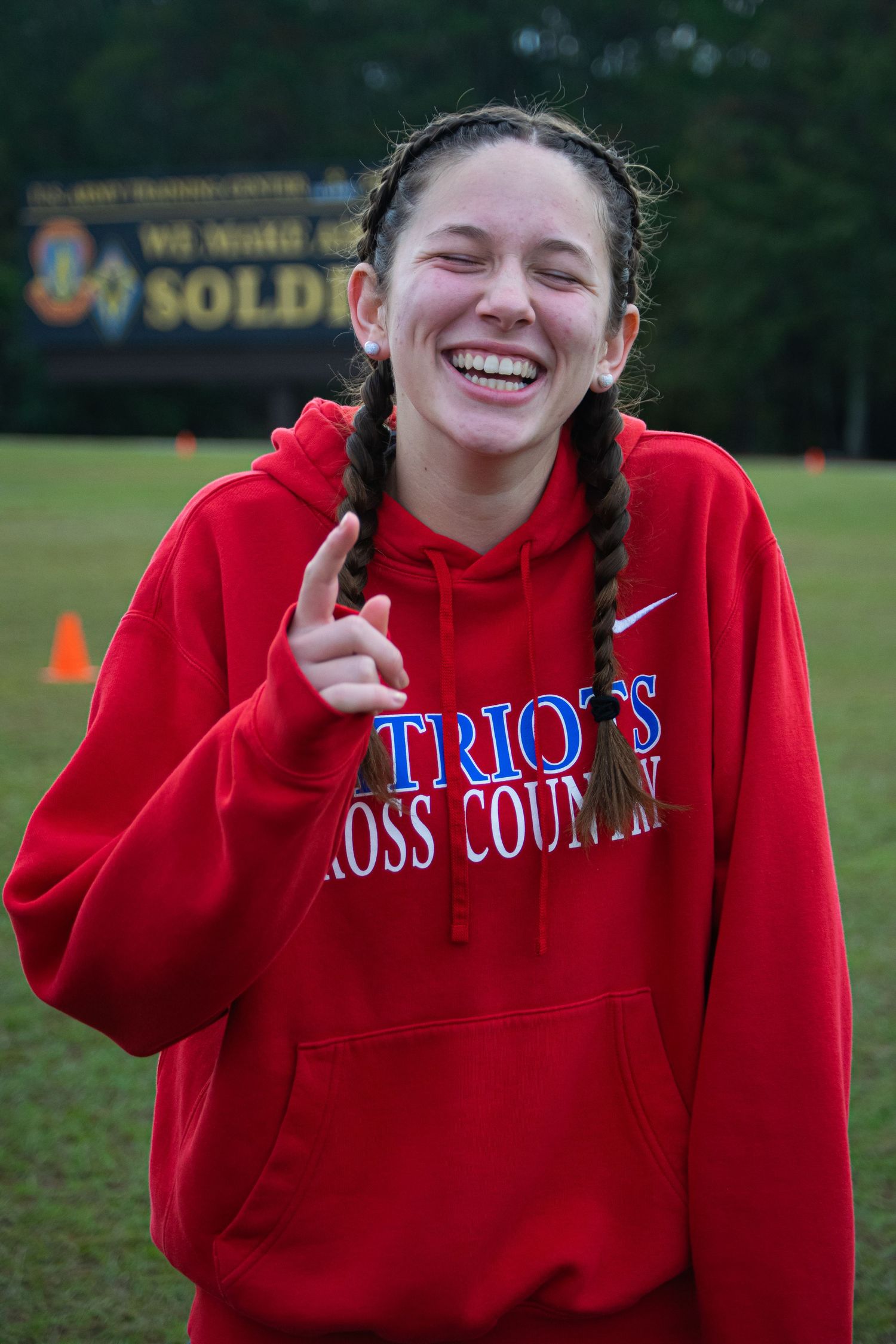 A photo of a woman smiling