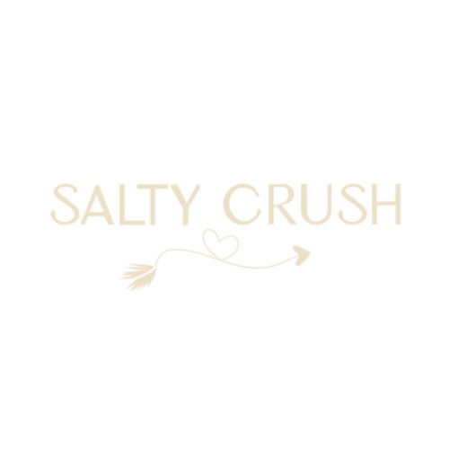 Stylized text logo reading 'Salty Crush' with decorative elements.