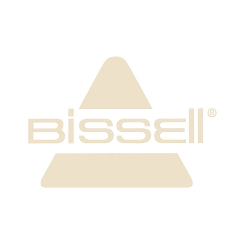 Bissell logo design featuring triangular shape in beige color.