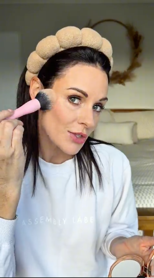rachael ferguson content creator Beauty tutorial showing skincare application steps in multiple frames.