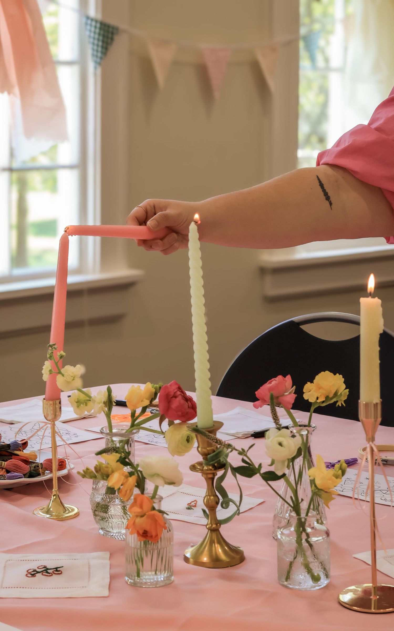 Sip & Stitch with V. Handstitching